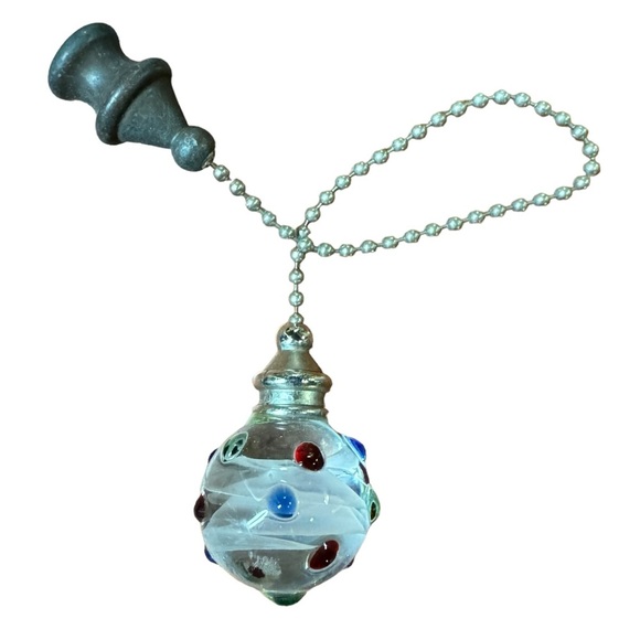 Multicolor Dotted Decorative Glass Orb Pull Chain for Ceiling Fans and Lights - Picture 11 of 12